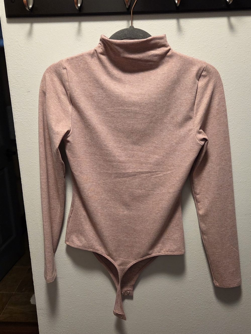 Express Body Contour Mock Neck Cutout Bodysuit Pink Small